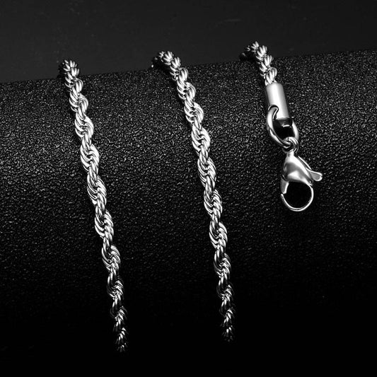 24inches Gold Silver Color Stainless Steel Cuban Link Chain Necklace For Men Jewerly Snake/Box/Hanging/Curb/Flat/Twist Chain