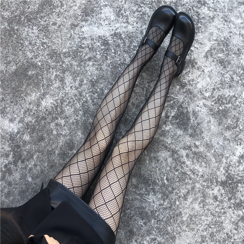 Net Red Mesh Anti-Hook Black Stockings Thin Fishnet Socks Women's Small Mesh Breathable Sexy Pantyhose