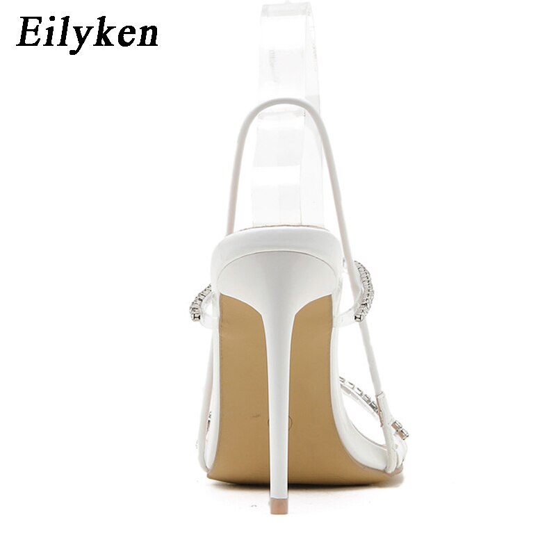 2021 New Back Strap Sandals Fashion Crystal Rhinestone Stiletto High Heels Summer Women Sexy Nightclub Stripper Shoes