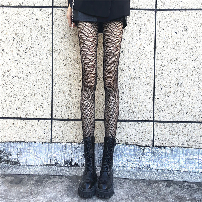 Net Red Mesh Anti-Hook Black Stockings Thin Fishnet Socks Women's Small Mesh Breathable Sexy Pantyhose