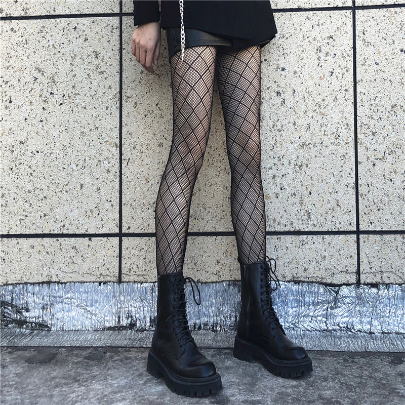 Net Red Mesh Anti-Hook Black Stockings Thin Fishnet Socks Women's Small Mesh Breathable Sexy Pantyhose