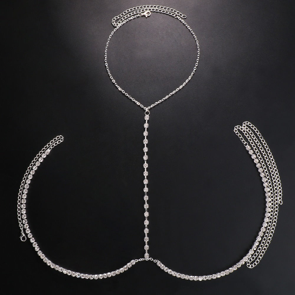 New Sexy Rhinestone Chest Holder, European and American Fashion Full Diamond Neck Chain, Body Chain, Chest Chain