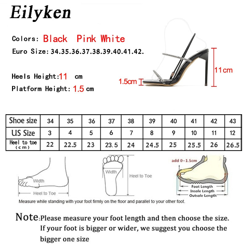 2021 New Back Strap Sandals Fashion Crystal Rhinestone Stiletto High Heels Summer Women Sexy Nightclub Stripper Shoes