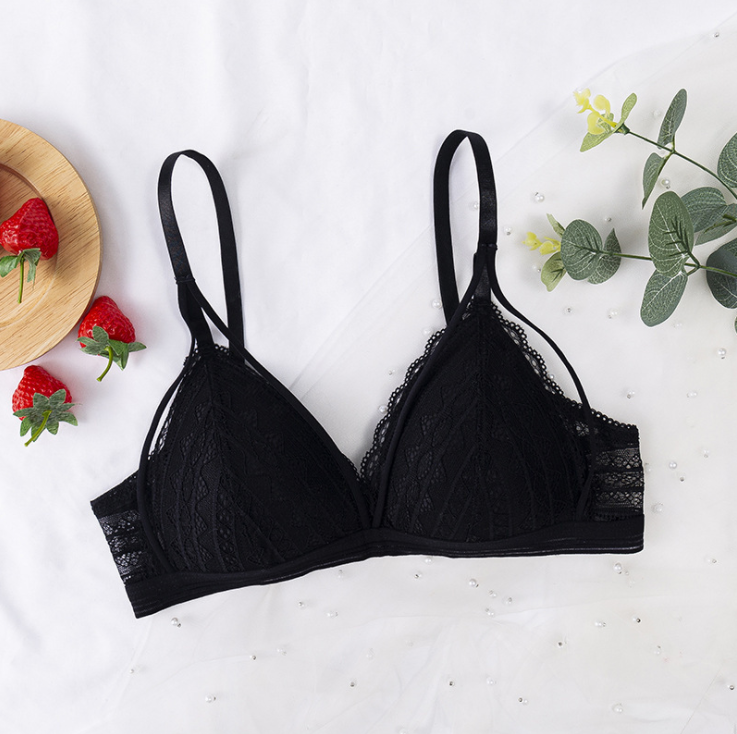 Floral Lace Bras for Women Sexy Lingerie Beauty Back Deep V Bralette Wire Free Thin Underwear Push Up Bra Female Brassiere