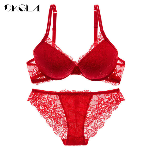 Super Gather Büstenhalter Dickes Baumwollunterwäsche-Set Damen-BHs Schwarz Sexy BH-Höschen-Set Spitzenunterwäsche ABC Cup Push-Up-BH-Sets