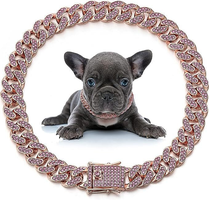 Hip Hop Cuban Chain Pet Jewelry Necklace Collar Zinc Alloy Size Cat Dog Chain Accessories