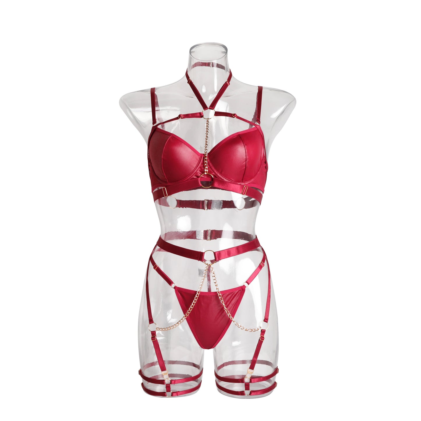 New splicing strap hollow out sexy lingerie set