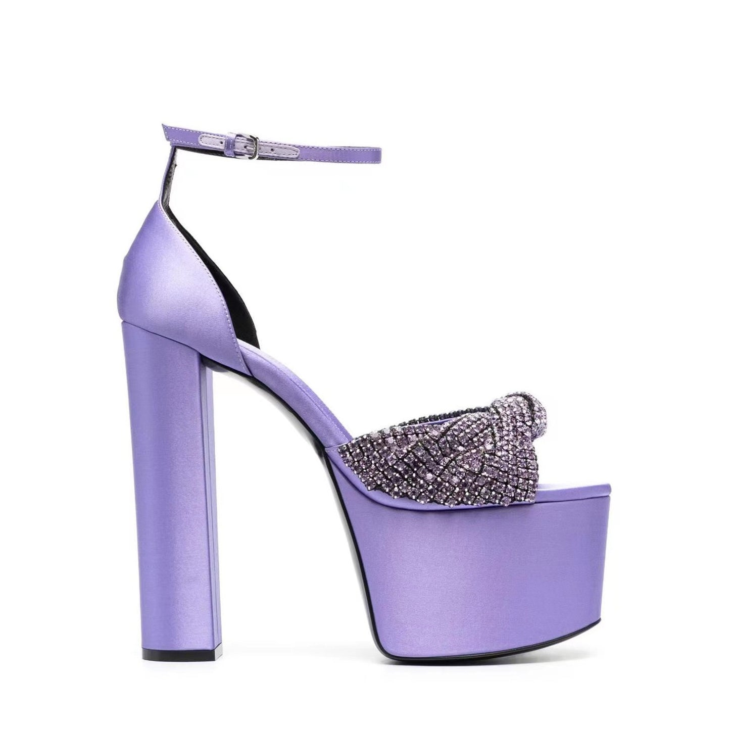 Strass mit dicken Absätzen und High Heels Sandaletten