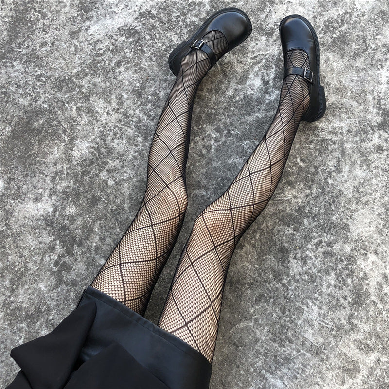 Net Red Mesh Anti-Hook Black Stockings Thin Fishnet Socks Women's Small Mesh Breathable Sexy Pantyhose