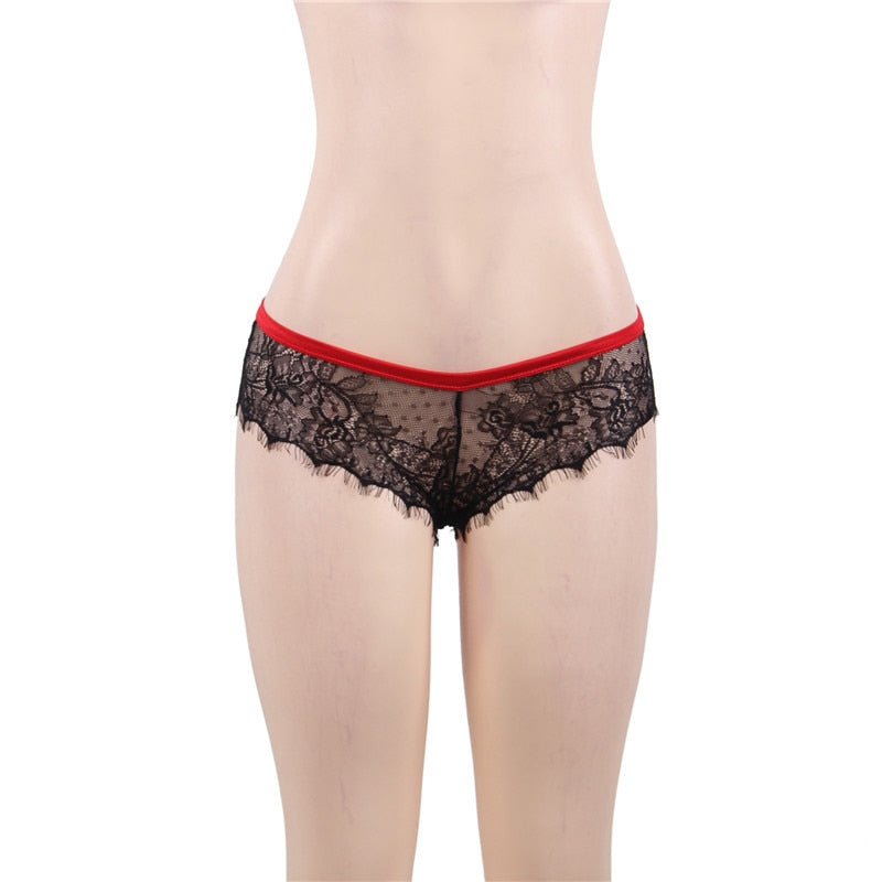 Damen Höschen Unterwäsche Dünne Transparente Spitzen Slips Offener Rücken Sexy Bragas Mujer Schwarz Floral Lace Knickers