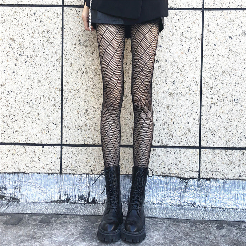 Net Red Mesh Anti-Hook Black Stockings Thin Fishnet Socks Women's Small Mesh Breathable Sexy Pantyhose