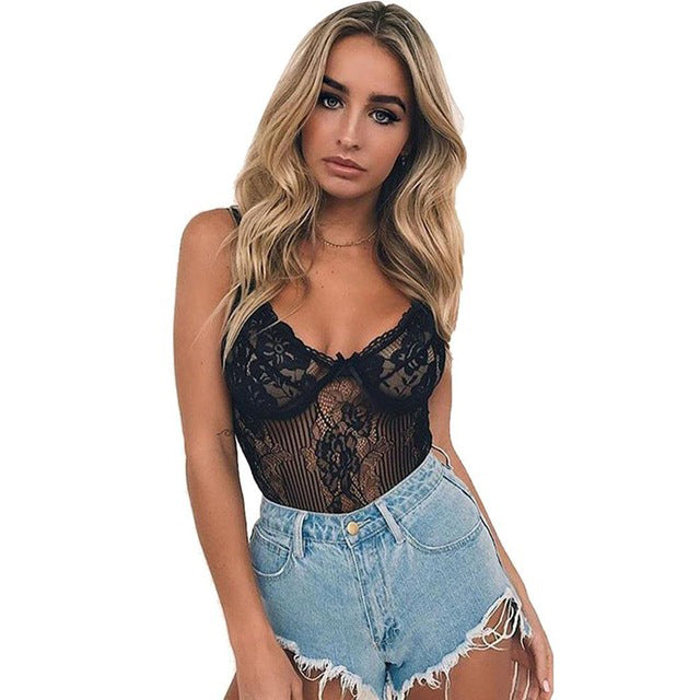 Sexy Mesh Aushöhlen Spitze Siamesische Dessous Nachtwäsche 