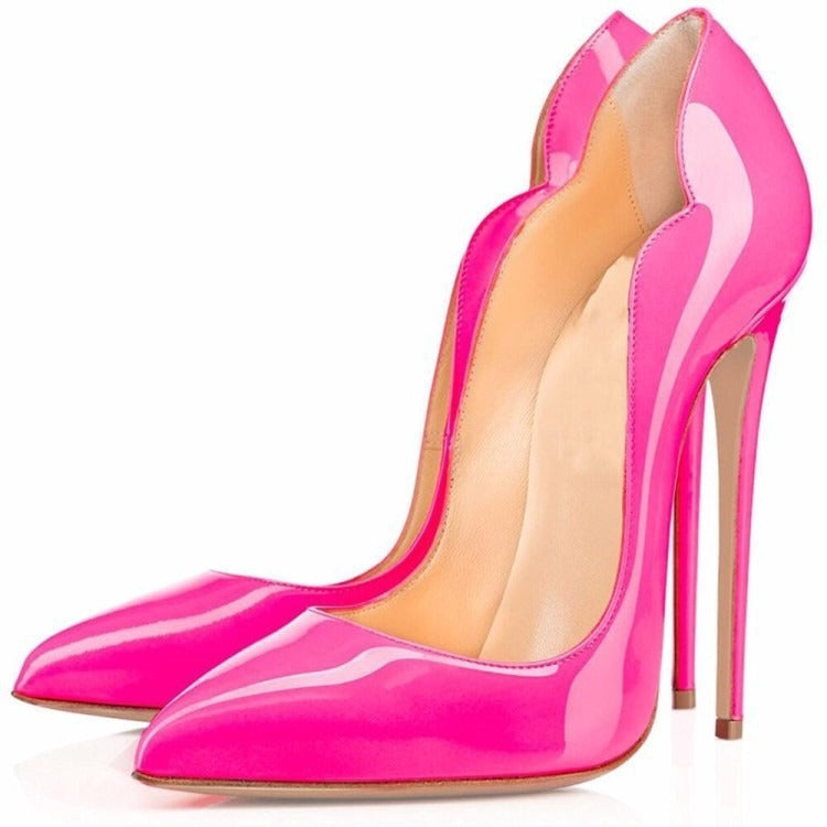 High heels, shallow cut shoes, pointed toe shoes, multi-color single shoe shoes, slim heeled women's shoes