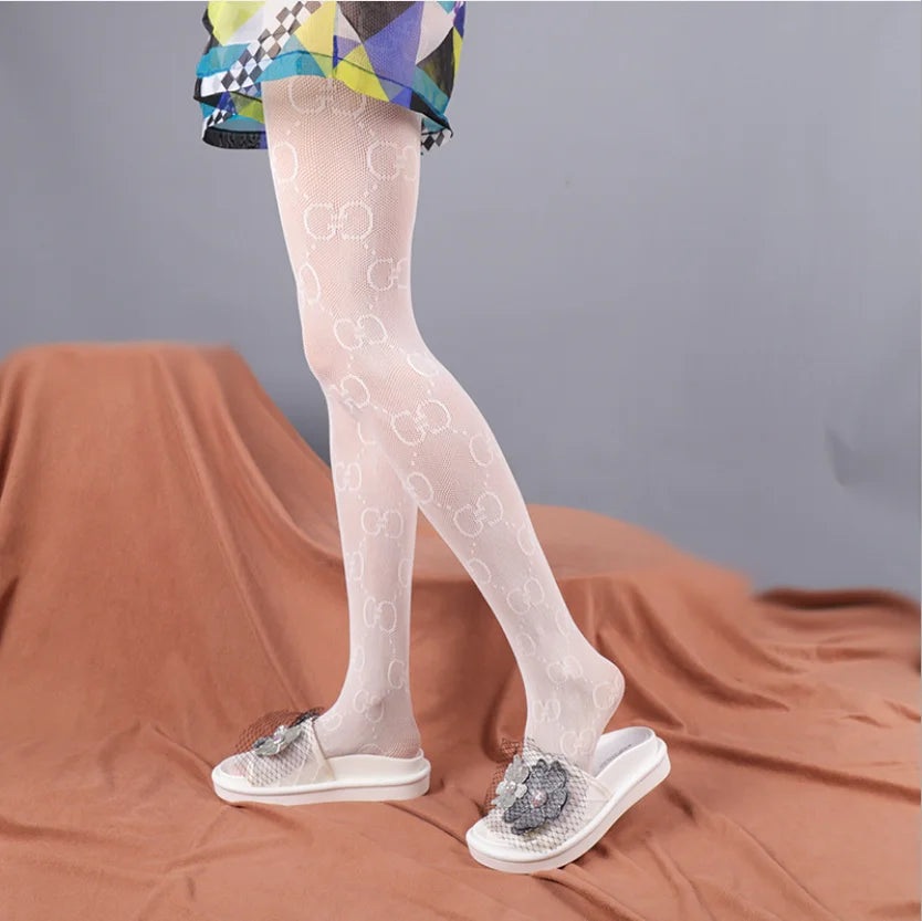 Fashion Flocking Tights High Quality Sexy France Fashion Gauze Letters Transparent Fish Net Pantyhose Womens Stockings